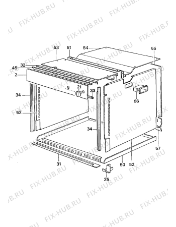 Взрыв-схема плиты (духовки) Electrolux CO1085P1 - Схема узла Housing 001